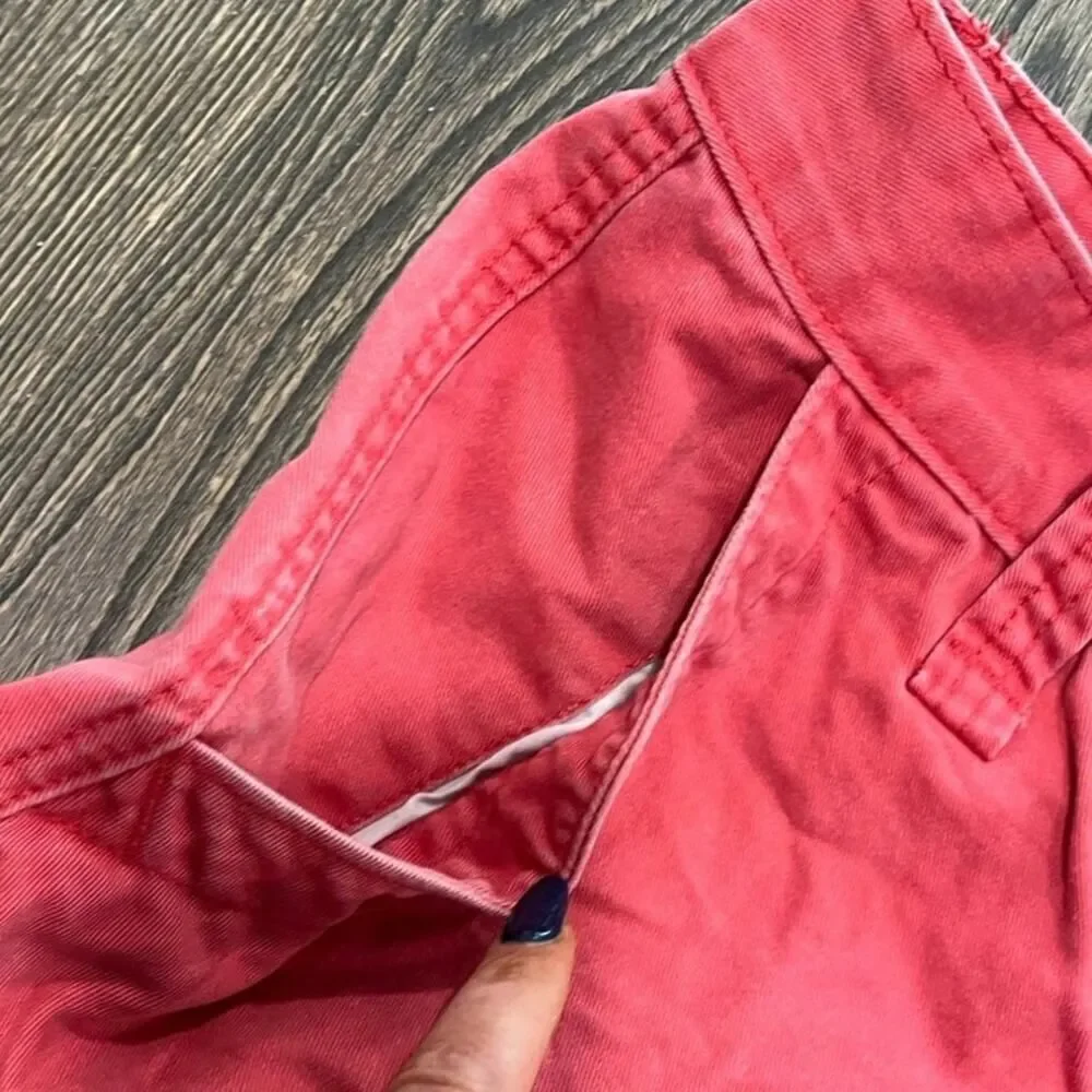 Nautica Jeans Co. Mens Cargo Shorts Mid Rise 100% Cotton Pockets Red Size 34W